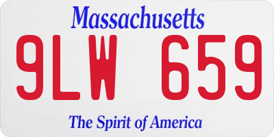 MA license plate 9LW659