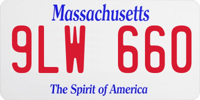 MA license plate 9LW660
