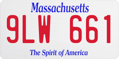 MA license plate 9LW661
