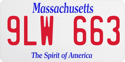 MA license plate 9LW663