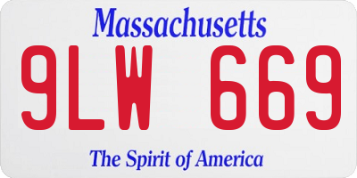 MA license plate 9LW669