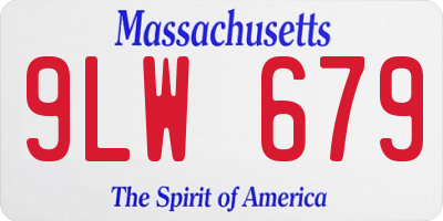 MA license plate 9LW679