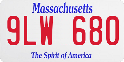 MA license plate 9LW680