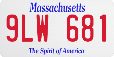MA license plate 9LW681