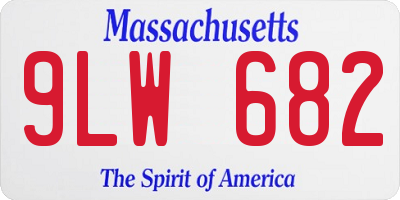 MA license plate 9LW682