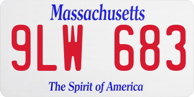 MA license plate 9LW683