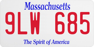 MA license plate 9LW685