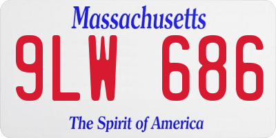 MA license plate 9LW686