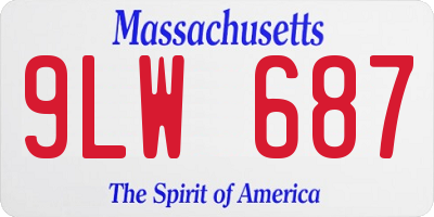 MA license plate 9LW687