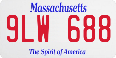 MA license plate 9LW688