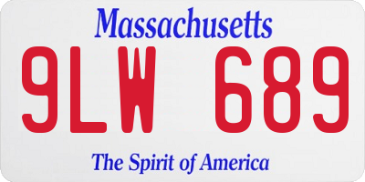 MA license plate 9LW689