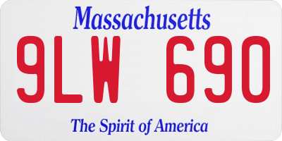 MA license plate 9LW690