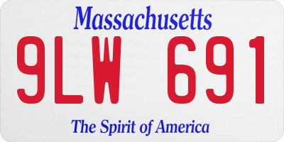 MA license plate 9LW691