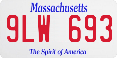 MA license plate 9LW693