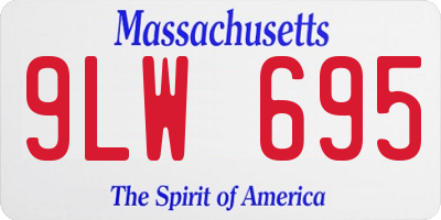 MA license plate 9LW695