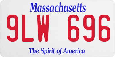 MA license plate 9LW696
