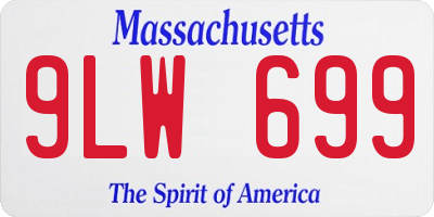 MA license plate 9LW699