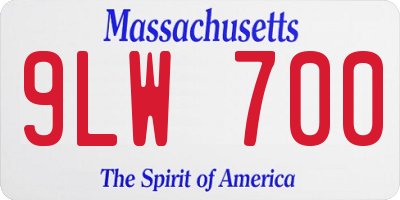 MA license plate 9LW700