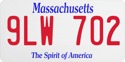 MA license plate 9LW702