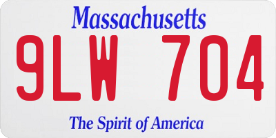 MA license plate 9LW704