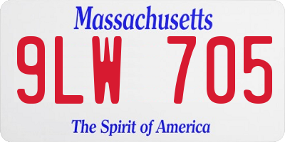 MA license plate 9LW705