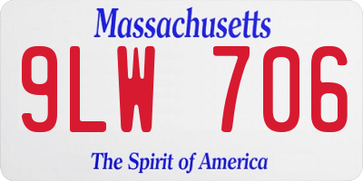 MA license plate 9LW706