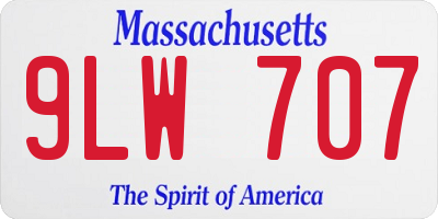 MA license plate 9LW707