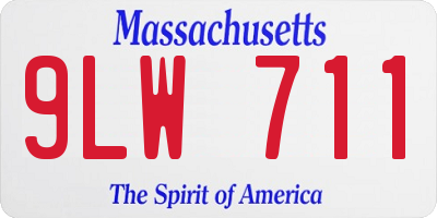 MA license plate 9LW711