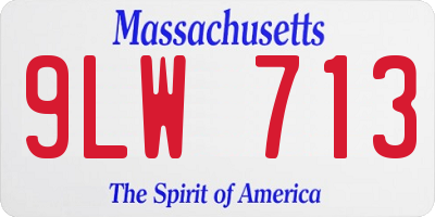 MA license plate 9LW713