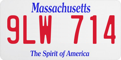 MA license plate 9LW714