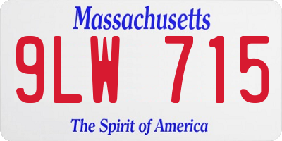MA license plate 9LW715