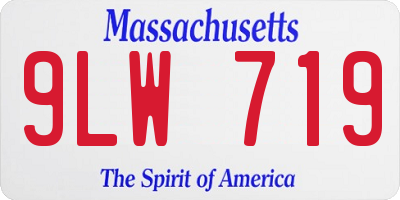 MA license plate 9LW719