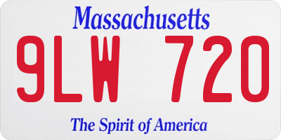 MA license plate 9LW720