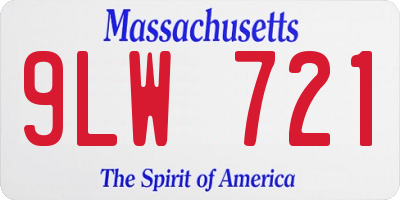 MA license plate 9LW721