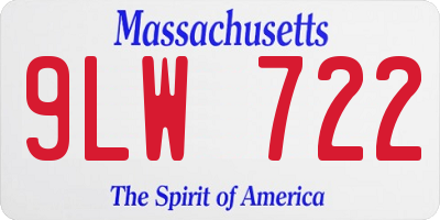 MA license plate 9LW722
