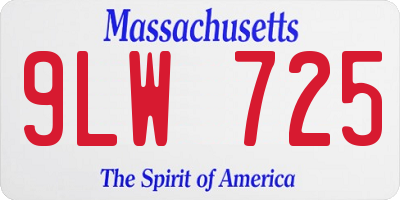 MA license plate 9LW725