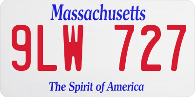 MA license plate 9LW727