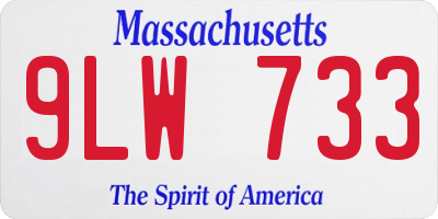 MA license plate 9LW733
