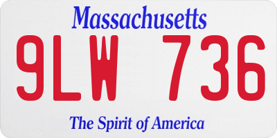 MA license plate 9LW736