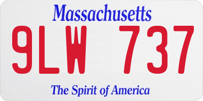 MA license plate 9LW737