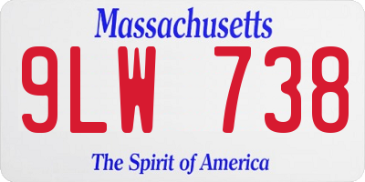 MA license plate 9LW738