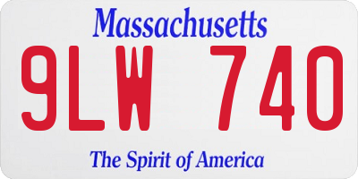 MA license plate 9LW740
