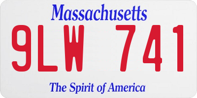 MA license plate 9LW741