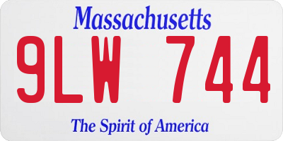 MA license plate 9LW744