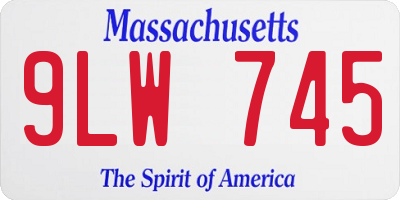 MA license plate 9LW745