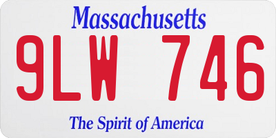 MA license plate 9LW746