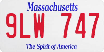 MA license plate 9LW747