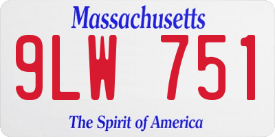 MA license plate 9LW751
