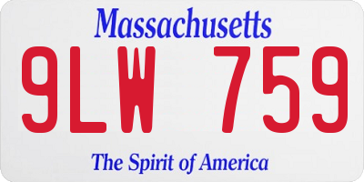MA license plate 9LW759