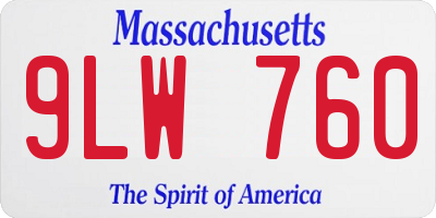 MA license plate 9LW760